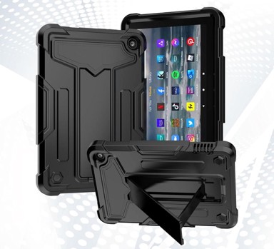 NIKCORP Oklopna zaštitna maska za tablet Amazon Fire 7" 12. gen. trodijelna konstrukcija, crna